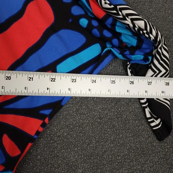 One World Butterfly Print Embellished V Neck Dolman Sleeve Tunic Top‎ Women M - Picture 3 of 8